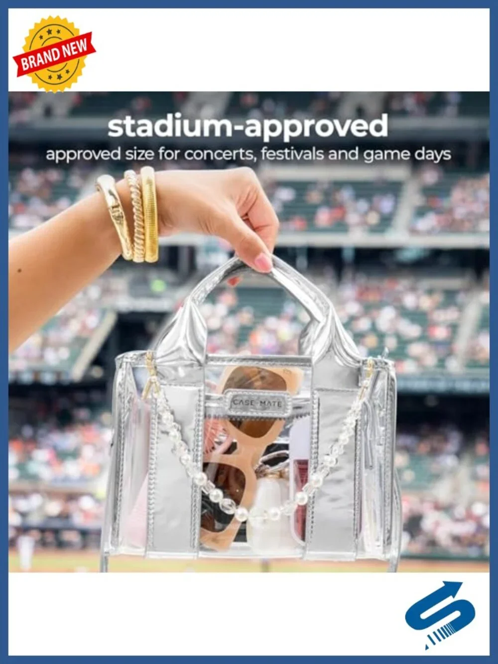 Jelly Stadium Bag - Clear Tote with Crossbody Strap - Water-Resistant Handbag